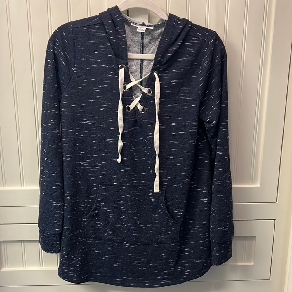Navy Motherhood Maternity Long Sleeve Sweatshirt Hoodie